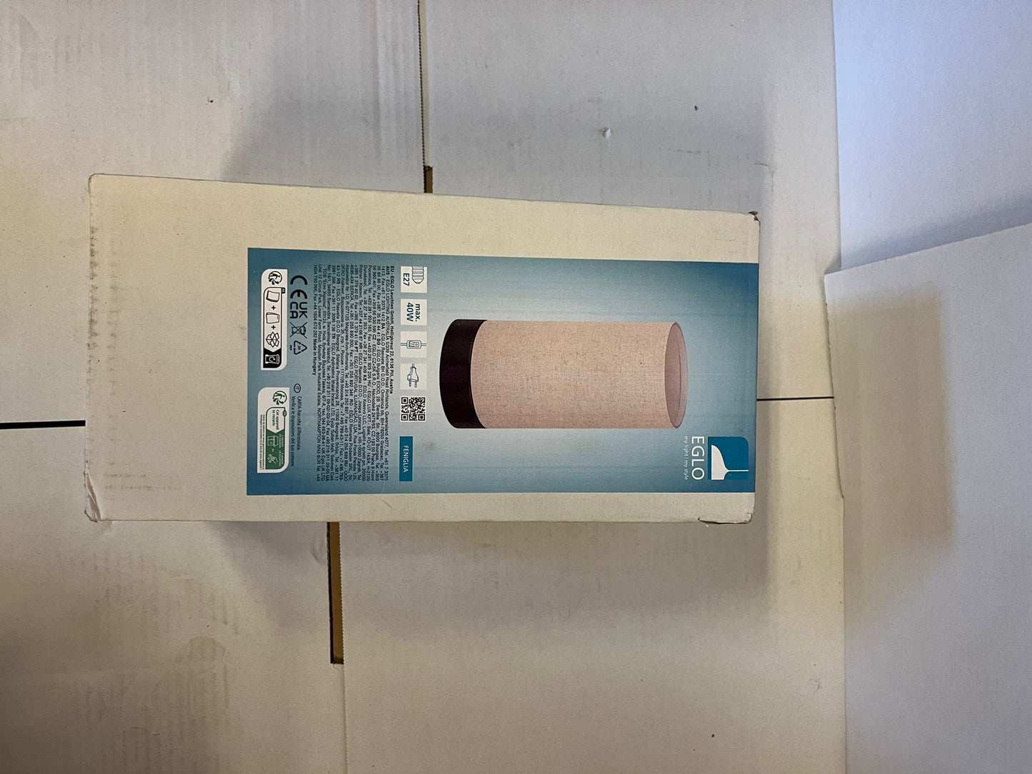 EGLO Feniglia Tafellamp - E27 - 25,5 cm - Beige/Zwart - Linnen Tweede kans