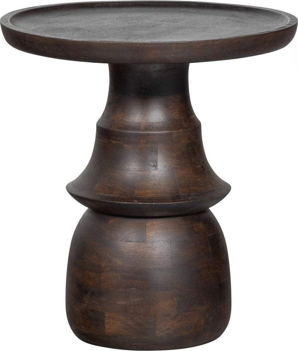 WOOOD Broad Bijzettafel - Organisch Gevormd - Mango Hout - Naturel/Bruin - 55x50x50 cm