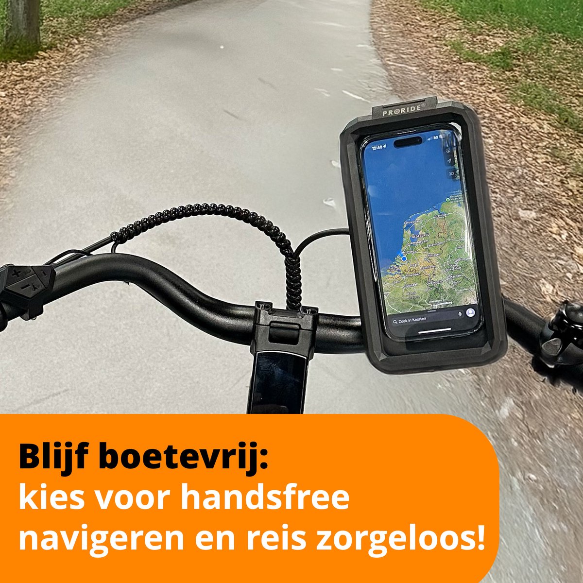 Proride® Waterdichte Telefoonhouder Fiets - GSM Houder Fatbike - Fietshouder Anti-Schok Laag - 360 Graden Draaibaar - GSM Houder Fiets ,Scooter, Fatbike en Motor - Universeel