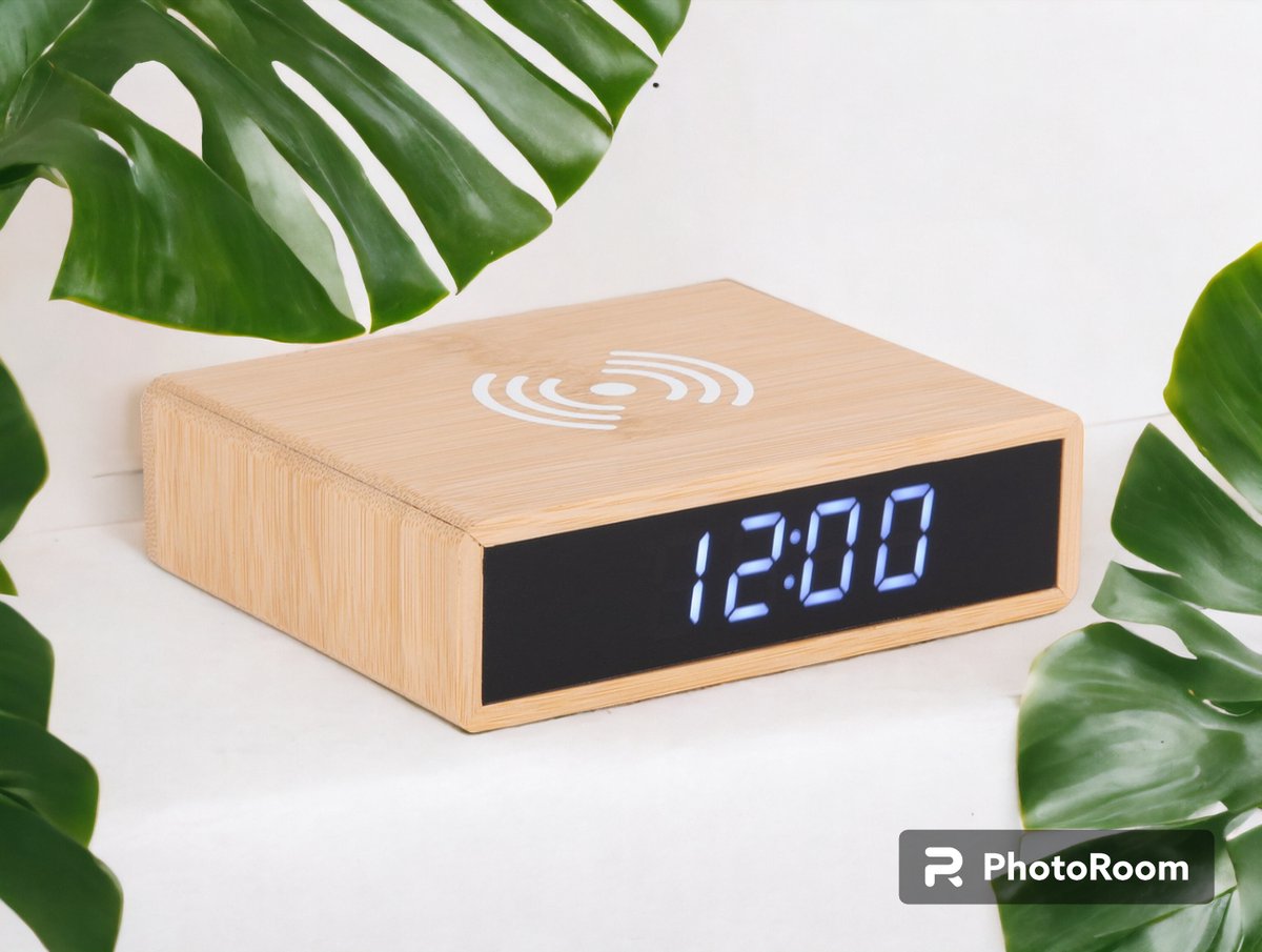 Karlsson Wekker Fat LED - Bruin - 8x10,6x3,1cm - Modern - Wekker voor slaapkamer - Wekkers