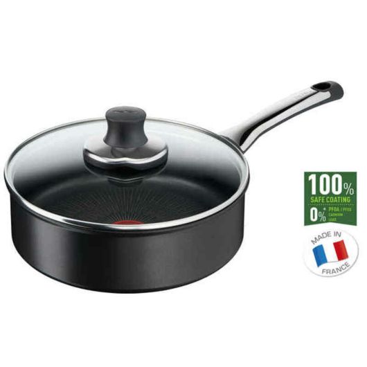 Tefal Excellence Hapjespan met Deksel - Inductie - 24cm - Anti-aanbaklaag - Temperatuursensor - Zwart