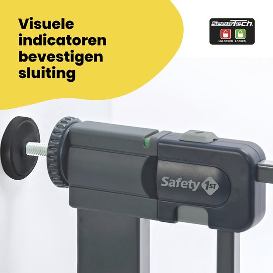 Safety 1st Easy Close Traphekje zonder boren - Excl. verlengstukken - 73 t/m 80 cm - Metal Black