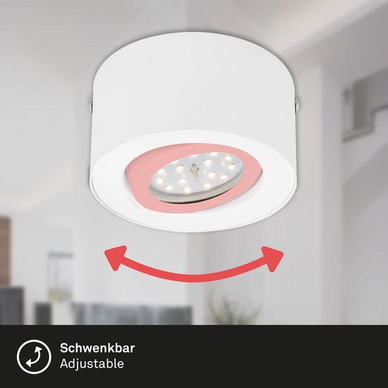 BRILONER Tube - LED Opbouwspot - plafondspot - plafonniére kantelbaar - 3.000K warm wit licht - 5W - Ø 9cm - wit Tweede kans
