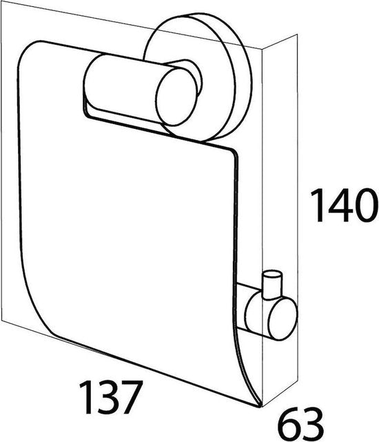 Tiger Boston - Wc rolhouder met klep - Toiletrolhouder - Zonder boren - Boren of lijmen - RVS geborsteld Tweede kans