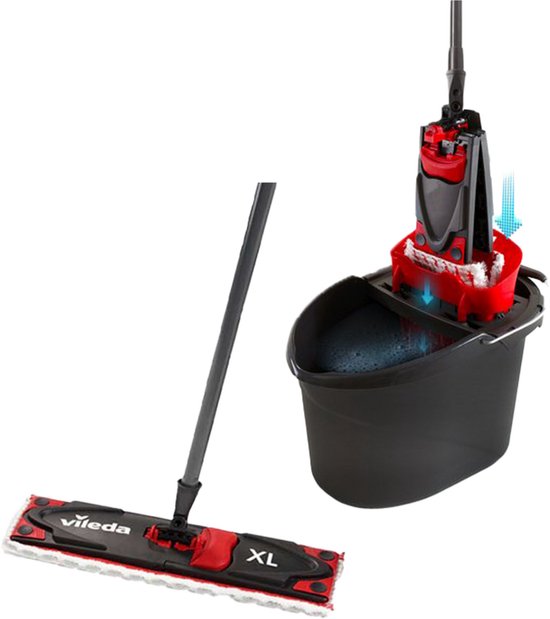 Vileda Ultramax XL complete set met mop en emmer - Mopset met emmer - 20% langere kop - Voor alle harde vloeroppervlakken tweede kans