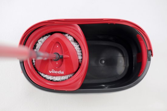 Vileda Turbo 3in1 - complete roterende mopset met emmer met pedaalpers - Nieuwe generatie microvezelpad 3in1 tweede kans