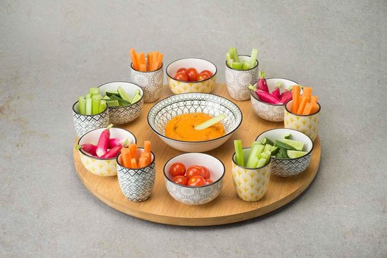 Cosy&Trendy Azra 14-Delig Draaischotel - Ø 40 cm - Bamboe Tweede kans