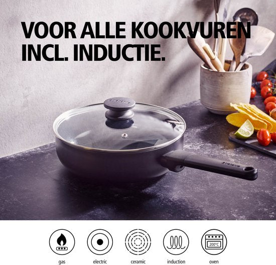 Brabantia VANTA Hapjespan met Glazen deksel - Ø 24 cm – 100% PFAS vrij Tweede kans