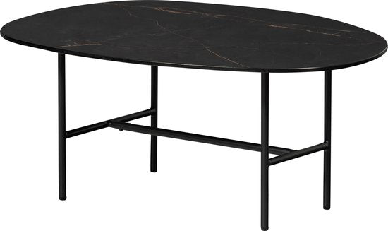 WOOOD Vajen Salontafel - Marmeren Look - Zwart - 34x80x60 cm
