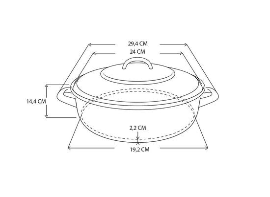 BK Fortalit Emaille braadpan 24cm/2.5L - Inductie braadpan