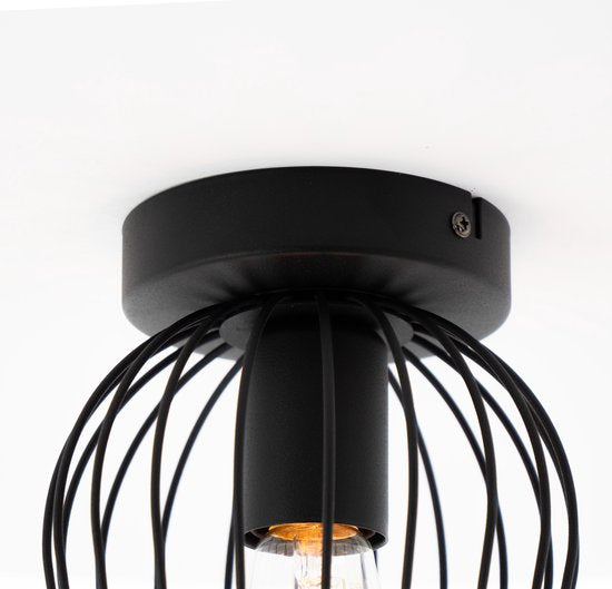 EGLO Newtown Plafondlamp - E27 - Ø 16 cm - Zwart Tweede kans