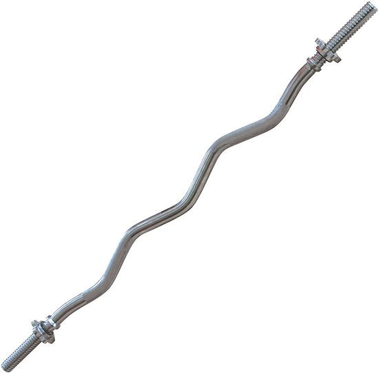 Tunturi Halterstang - Curlstang -120cm - 30mm - Schroefsluiting - Incl. gratis fitness app