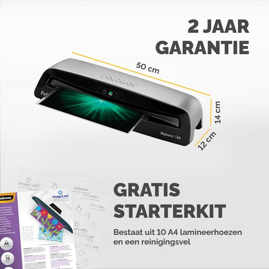 Fellowes Lamineerapparaat Neptune 3 - A3 - 1 min opwarmtijd - Zwart