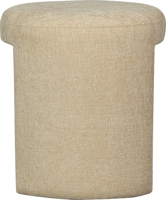 WOOOD Charlie Kruk - Chenille Stof - Naturel/Beige - 47x45x45 cm