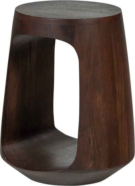 WOOOD Bayo Bijzettafel - Mangohout - Bruin/Walnoot - 45x33x33 cm