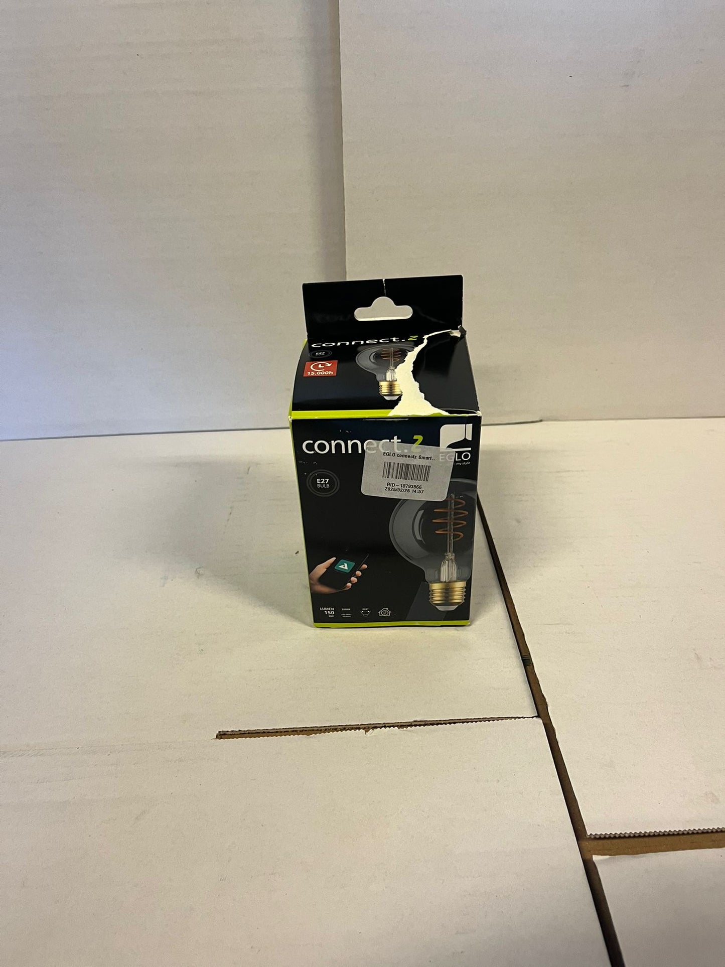 EGLO connect.z Smart LED Lamp -E27 - Ø 8 cm - Smoke - Rookglas - 2000K - Dimbaar - Tweede kans