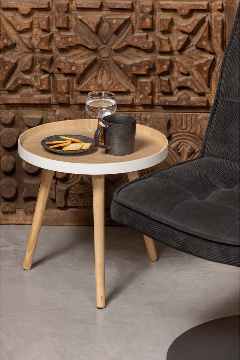 WOOOD Sasha Bijzettafel - MDF - Naturel - 41x41x40.5