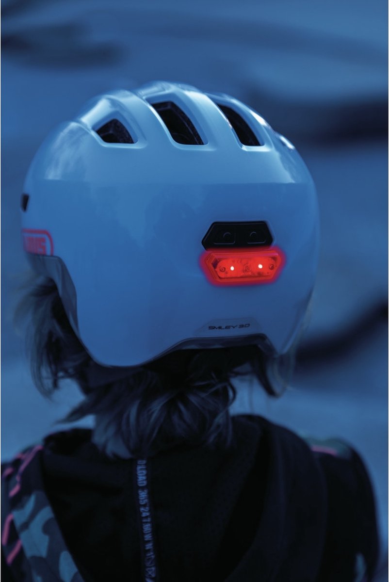 Abus Kinderhelm Smiley 3.0 M LED Royal Purple