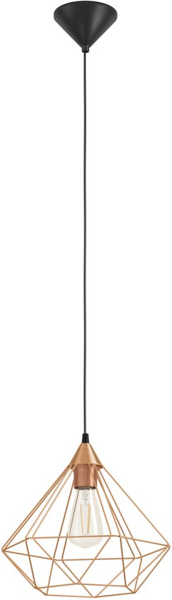 EGLO Tarbes Hanglamp - E27 - Ø 32,5 cm - Zwart/Koper