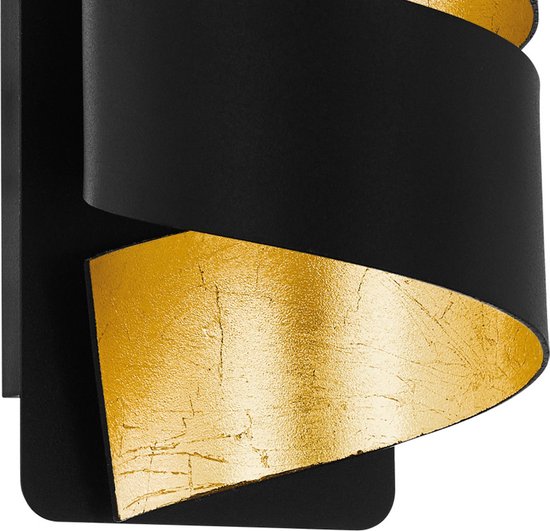 EGLO Elizondo Wandlamp - E14 - 27 cm - Zwart/Goud tweede kans