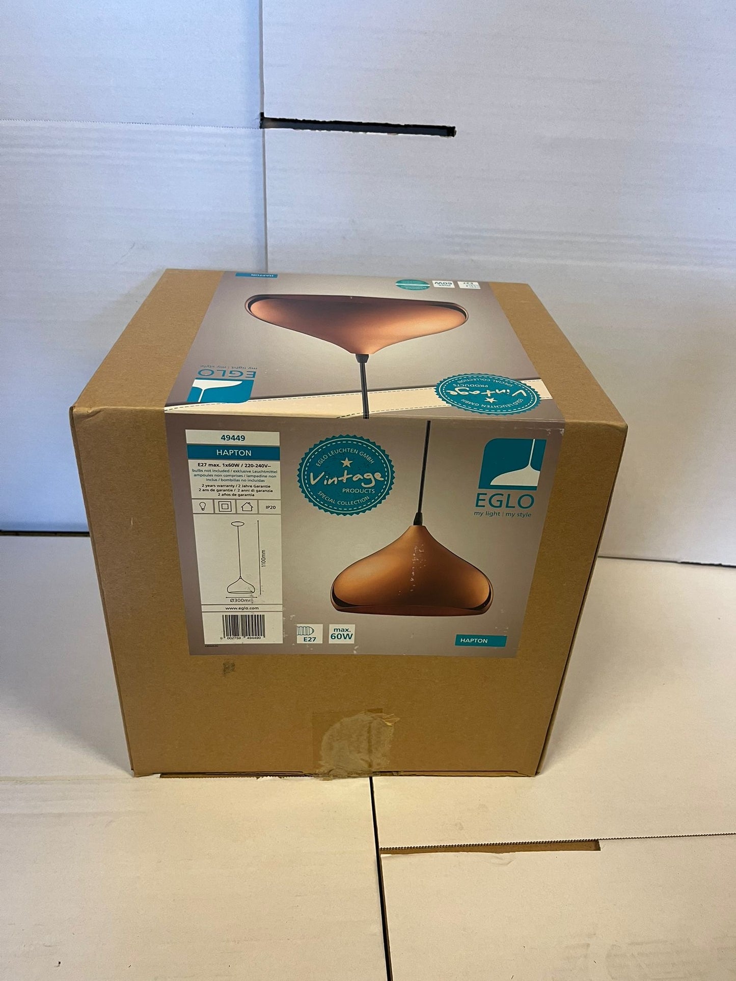EGLO Hapton Hanglamp - E27 - Ø 29 cm - Koper Tweede kans