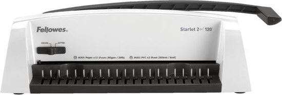 Fellowes Inbindmachine Starlet 2+ - Plastic Bindruggen - 120 vel - Wit Tweede kans