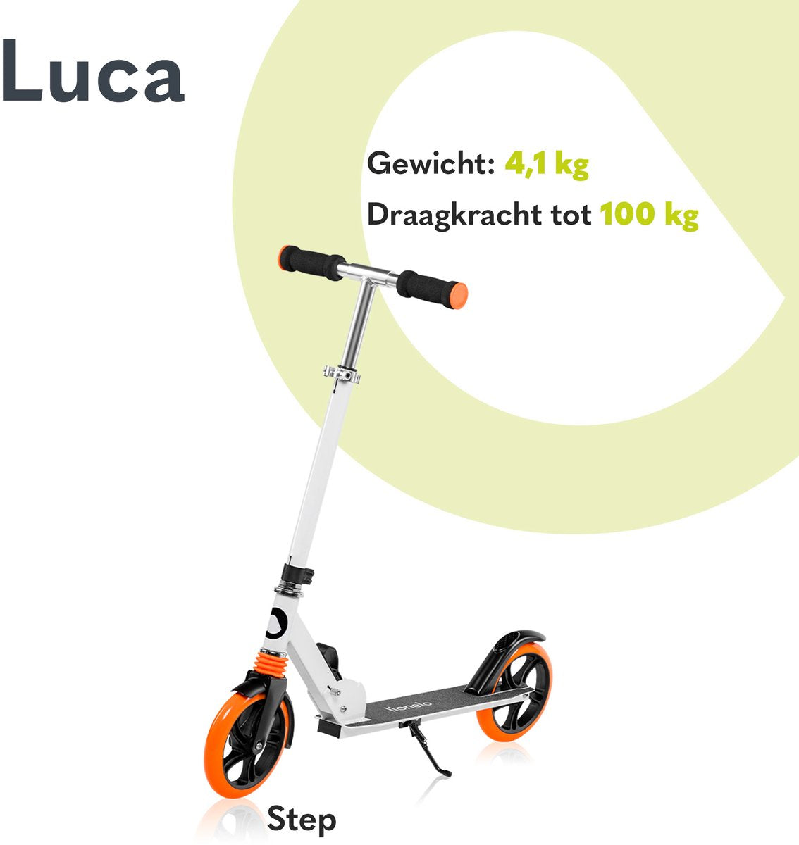 Lionelo Luca Step - Opvouwbare Scooter tot 100 kg - ABEC-7 Lagers - 200 mm Wielen - ShockResist Demping - 3 Hoogte-instellingen - Antislip Platform - Tieners & Volwassenen