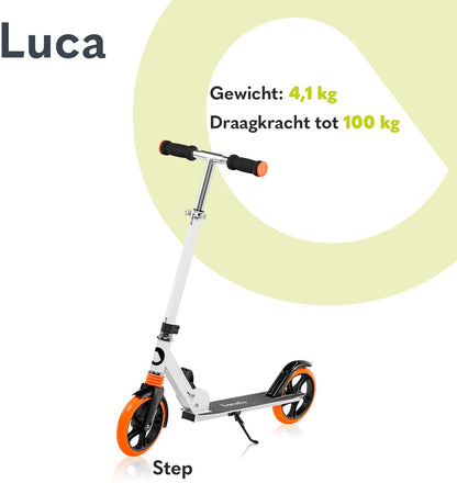 Lionelo Luca Step - Opvouwbare Scooter tot 100 kg - ABEC-7 Lagers - 200 mm Wielen - ShockResist Demping - 3 Hoogte-instellingen - Antislip Platform - Tieners & Volwassenen