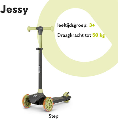 Lionelo Jessy Kinderstep - step 3 wielen - leeftijdsgroep 3+ - max 50kg - LED verlichting in de wielen - hoogte verstelbaar 65-70-75-80 cm