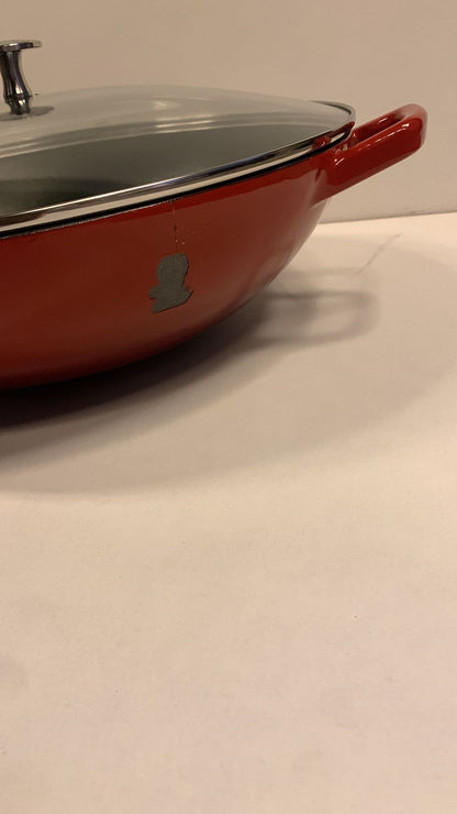 Wokpan Gietijzer Rood, 36 cm - Kela | Calido