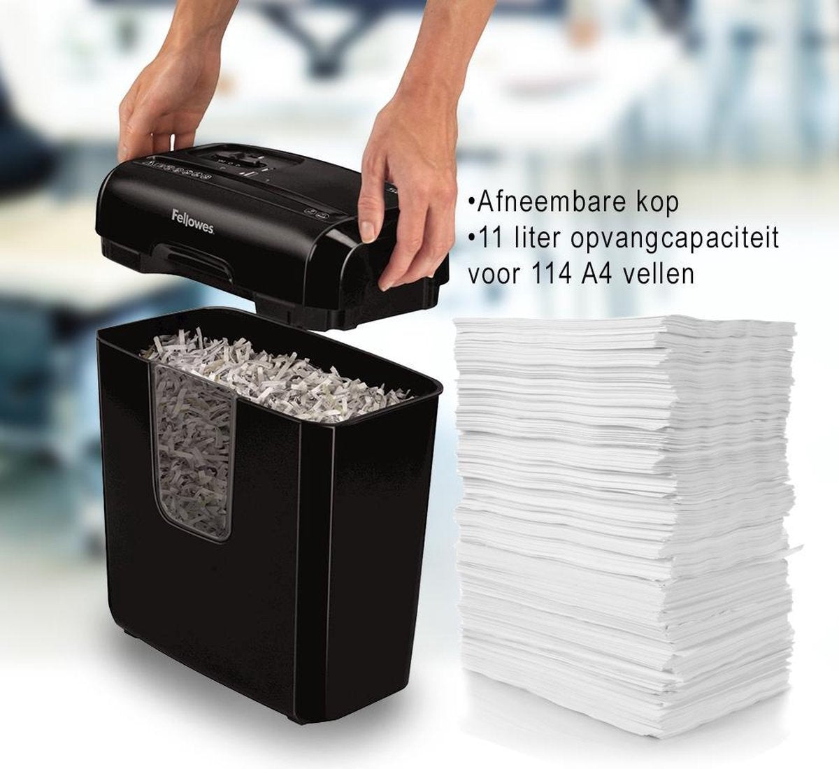 Fellowes papierversnipperaar 6C - snippers P4 - 6 vel - zwart