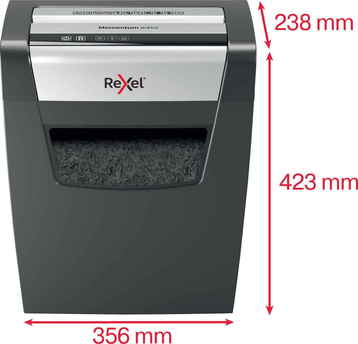 Rexel Momentum X410 Papierversnipperaar - P4 Snippers - Tot 10 Vel - 23L - Zwart