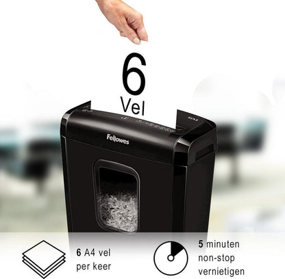 Fellowes 6M - Papierversnipperaar - P4 mini-cut snippers - 6 vel