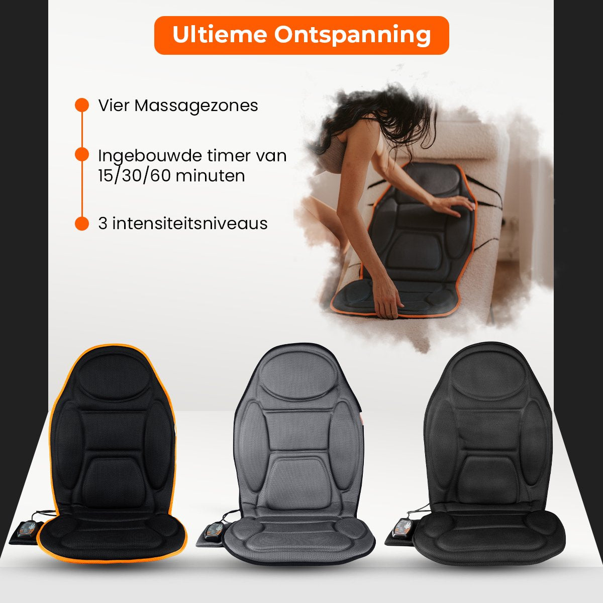 Medivon Cosy Mesh - Shiatsu Massagestoel - Massagemat - Rugmassage en Nekmassage Apparaat - Massagekussen