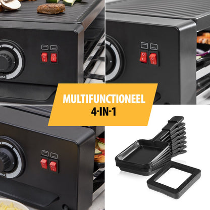 Tristar Gourmetset - RA-2736 - 1300W - Bakplaat 8 personen - Extra hittebron, Incl 6 pannetjes - PFAS-Vrij