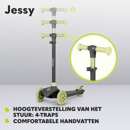 Lionelo Jessy Kinderstep - step 3 wielen - leeftijdsgroep 3+ - max 50kg - LED verlichting in de wielen - hoogte verstelbaar 65-70-75-80 cm