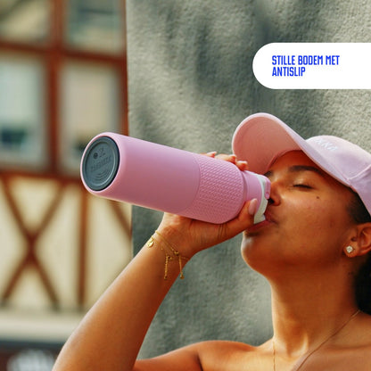 Kambukka Elton geïsoleerde waterfles 1L - Pink Ambition met 3-in-1 deksel en makkelijke reiniging drinkfles