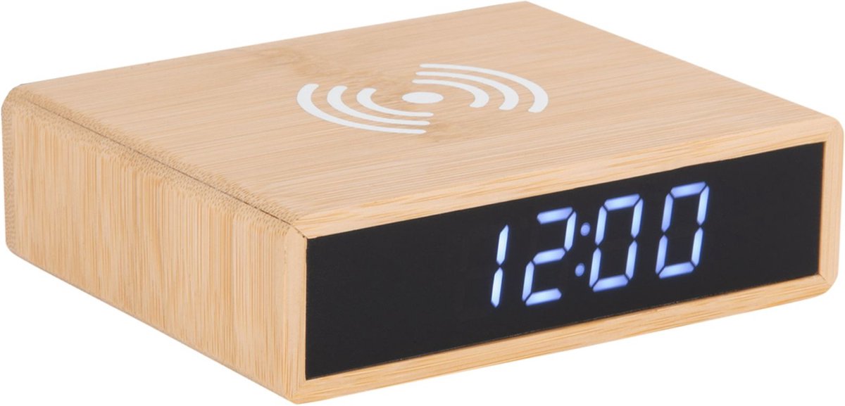 Karlsson Wekker Fat LED - Bruin - 8x10,6x3,1cm - Modern - Wekker voor slaapkamer - Wekkers