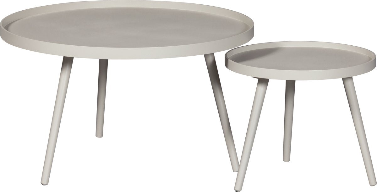 WOOOD Mesa Bijzettafel M - MDF Tafelblad En Grenenhouten Poten - Zand/Beige - 45 x Ø45 cm