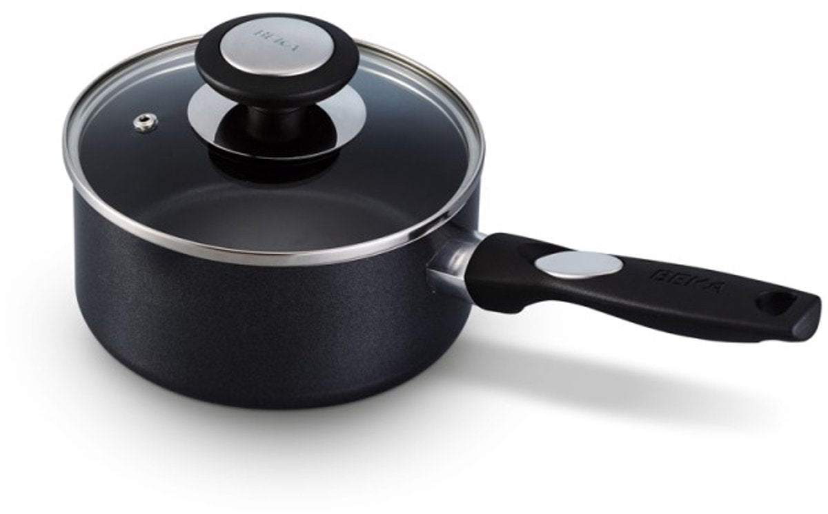 Beka Pro Induc Steelpan met Deksel en Keramische Antikleeflaag - PFAS vrij - Ø 16cm