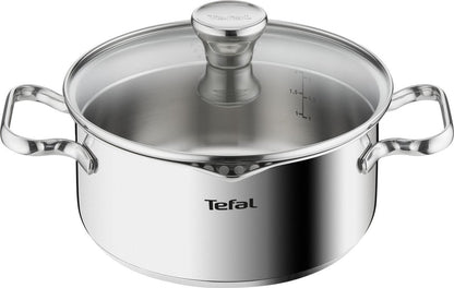 Tefal Duetto Kookpan met Deksel - Ø20cm - Stoomgaatjes - RVS - Geschikt voor alle warmtebronnen - Zilver