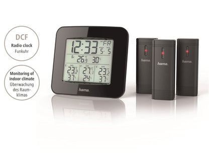 Hama Weerstation "EWS-Trio", met drie sensoren, zwart