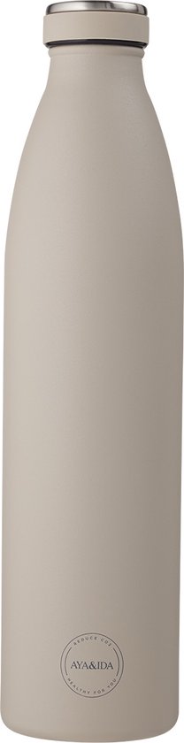 AYA & IDA - Drinking Bottle - Thermosfles - waterfles - 1000ml - CREAM BEIGE