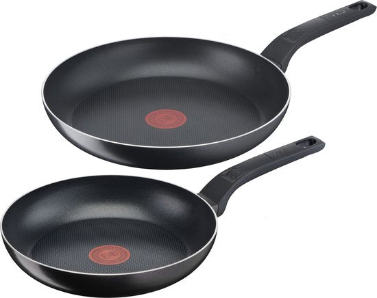Tefal Easy Cook & Clean - Koekenpannenset - Ø24 en Ø28 cm - Aluminium - Zwart Tweede kans