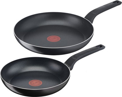 Tefal Easy Cook & Clean - Koekenpannenset - Ø24 en Ø28 cm - Aluminium - Zwart Tweede kans