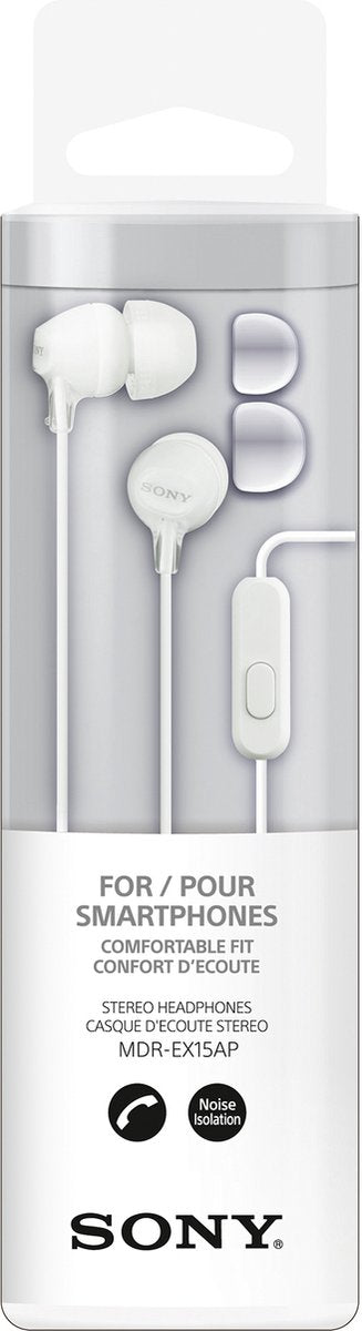 Sony MDR-EX15APW - In-ear oordopjes met mic. - Wit