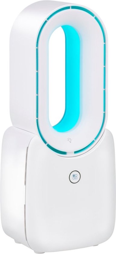Lifetime Air Bladeloze Ventilator - Stille Ventilator Met Drie Snelheden - Draadloze Bureau Ventilator - Tafel Ventilator met LED Mood Light