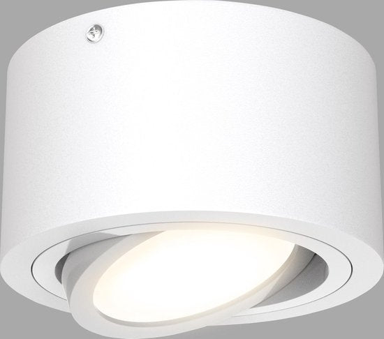 BRILONER Tube - LED Opbouwspot - plafondspot - plafonniére kantelbaar - 3.000K warm wit licht - 5W - Ø 9cm - wit Tweede kans