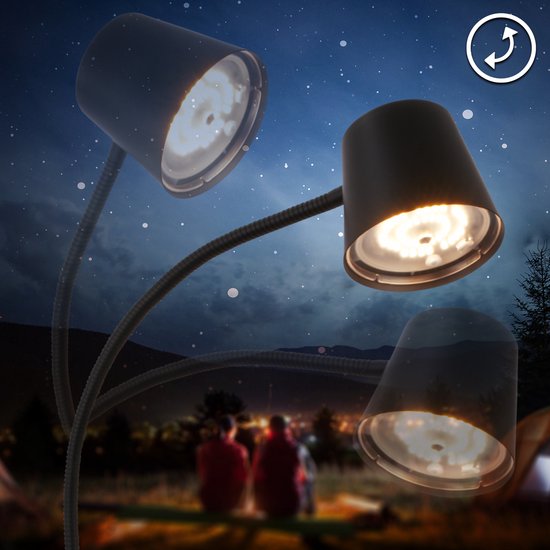 BRILONER Cielo - Oplaadbare Vloerlamp - dimbaar - led staande lamp - snoerloze - USB-C - 126,5 x 21 cm - zwart Tweede kans