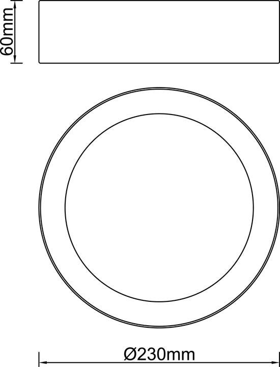 BRILONER Sufit Wood - LED Plafonniére - plafondlamp met houtdecor - met indirect licht - warm wit licht - Ø29 x 3 cm - zwart Tweede kans